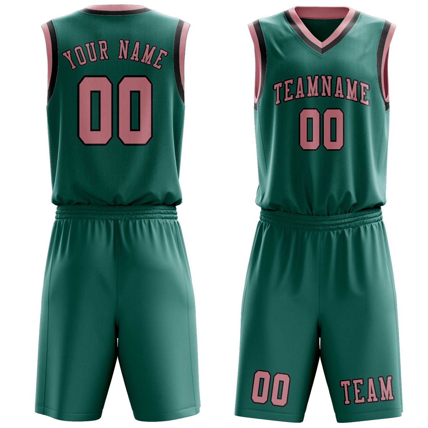 Custom Blue Green Light Pink Basketball Set