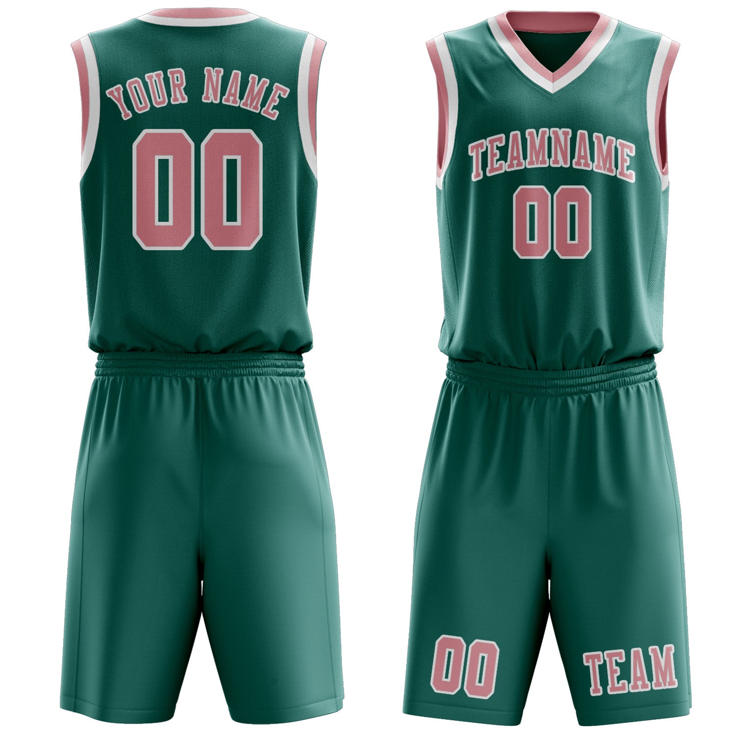 Custom Blue Green Light Pink Basketball Set