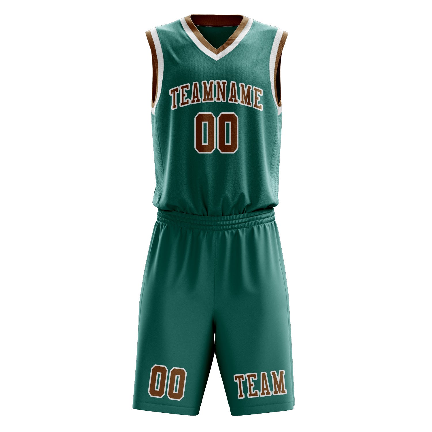 Custom Blue Green Khaki Basketball Set