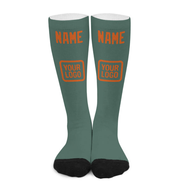 Custom Blue Green Orange Knee-High Sock