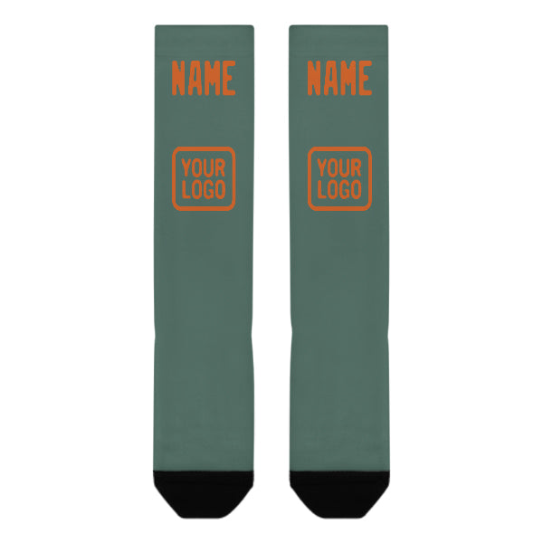 Custom Blue Green Orange Knee-High Sock
