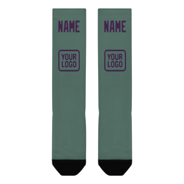 Custom Blue Green Purple Knee-High Sock