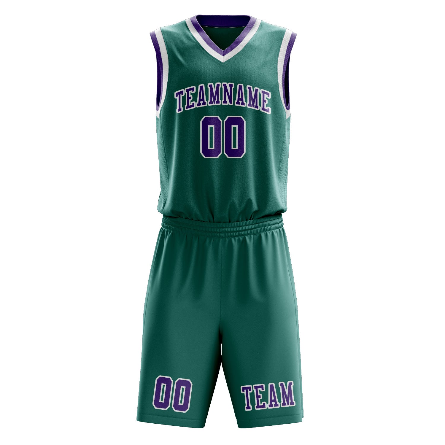 Custom Blue Green Light Purple Basketball Set