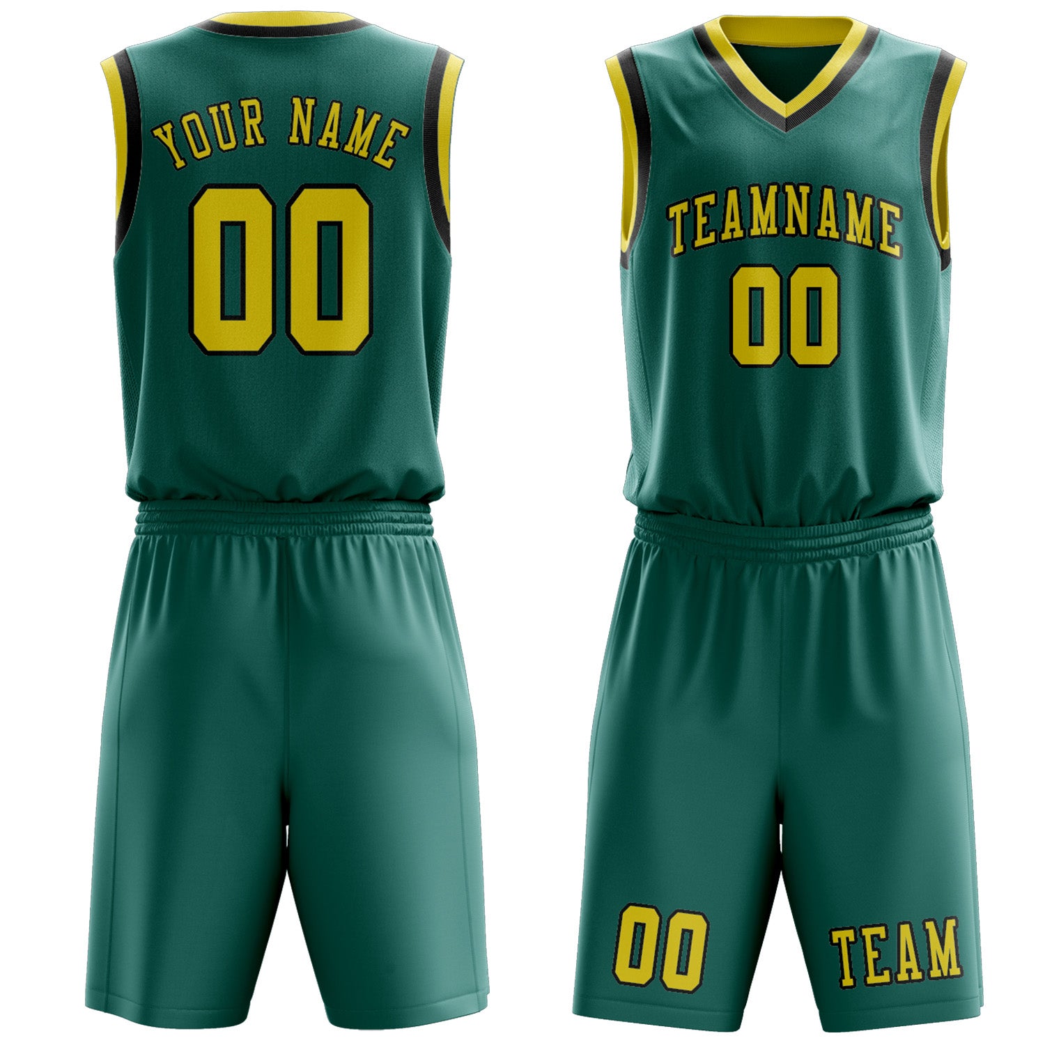 Custom Blue Green Light Yellow Basketball Set