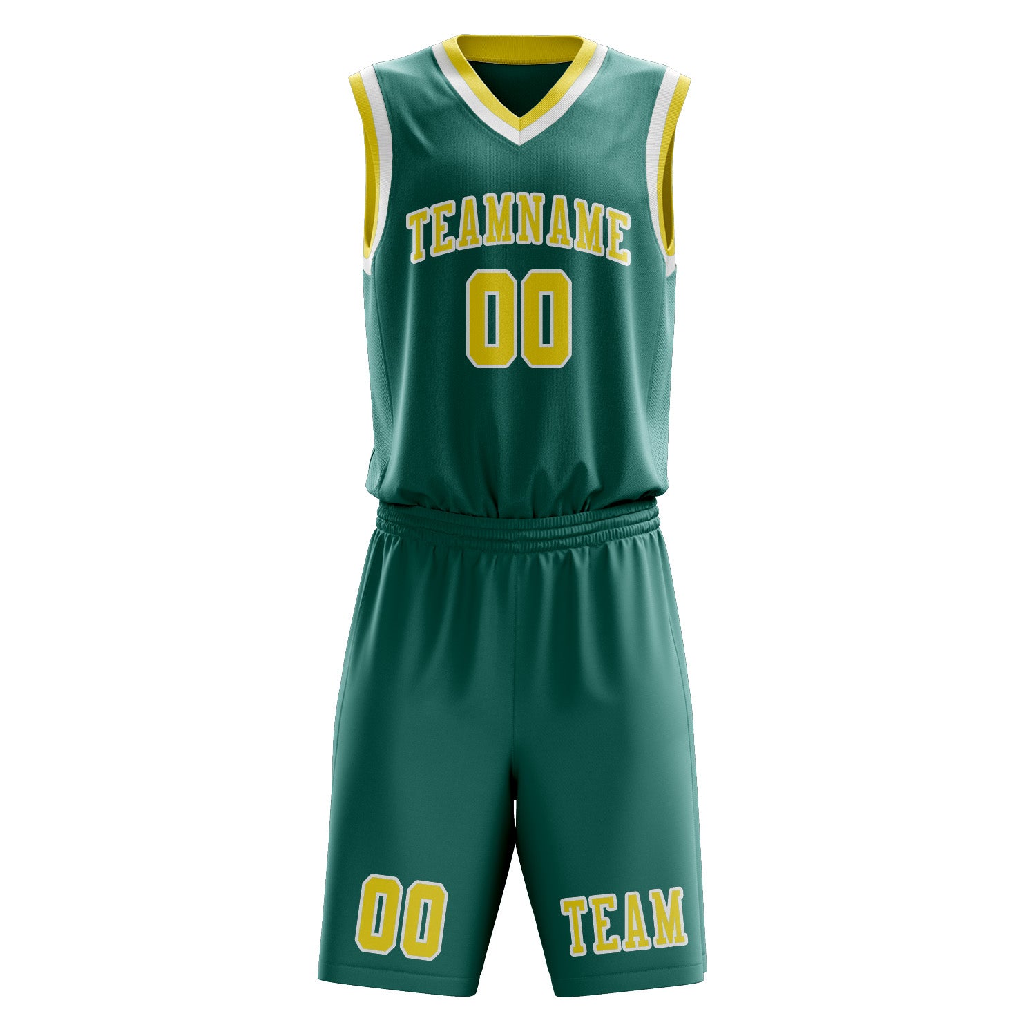 Custom Blue Green Light Yellow Basketball Set