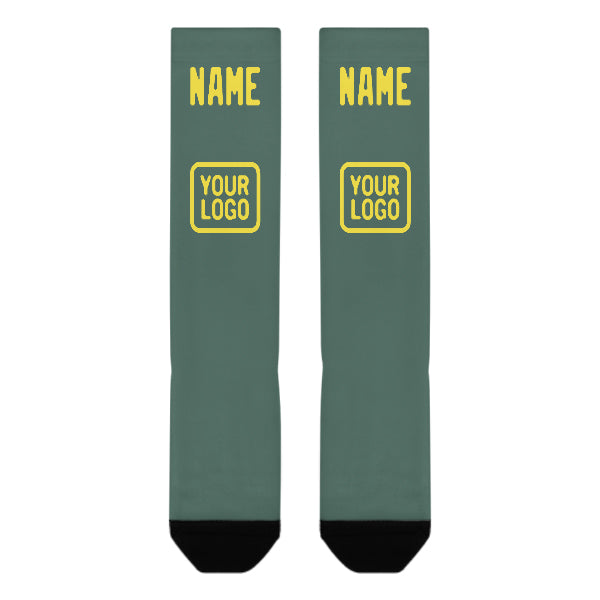 Custom Blue Green Light Yellow Knee-High Sock