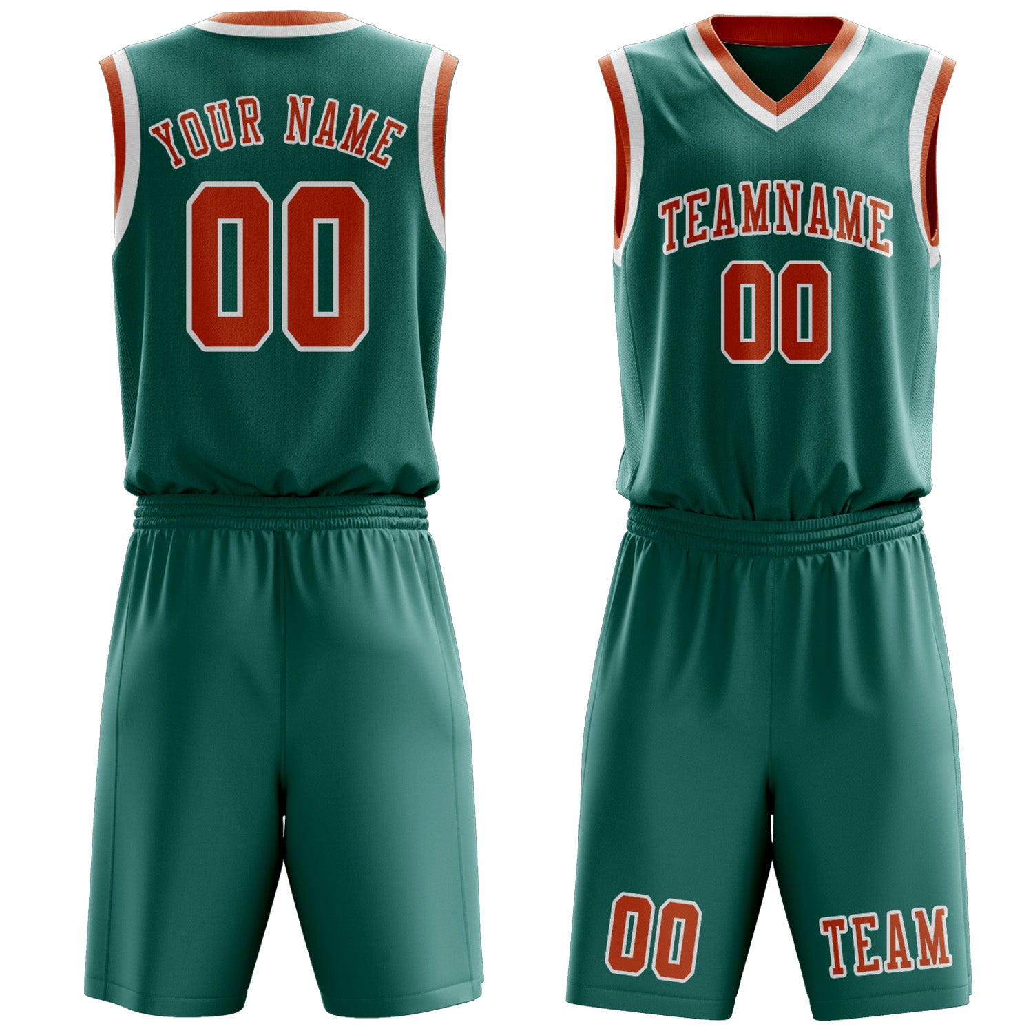 Custom Blue Green Orange Basketball Set