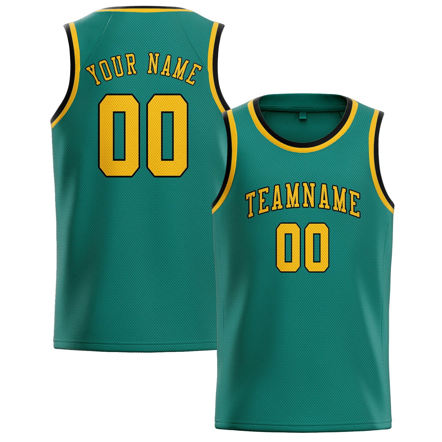 Custom Blue Green Gold Basketball Jersey