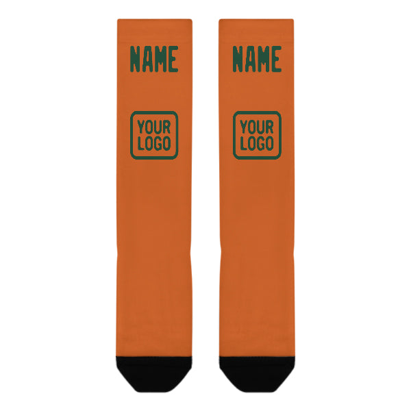 Custom Orange Green Knee-High Sock