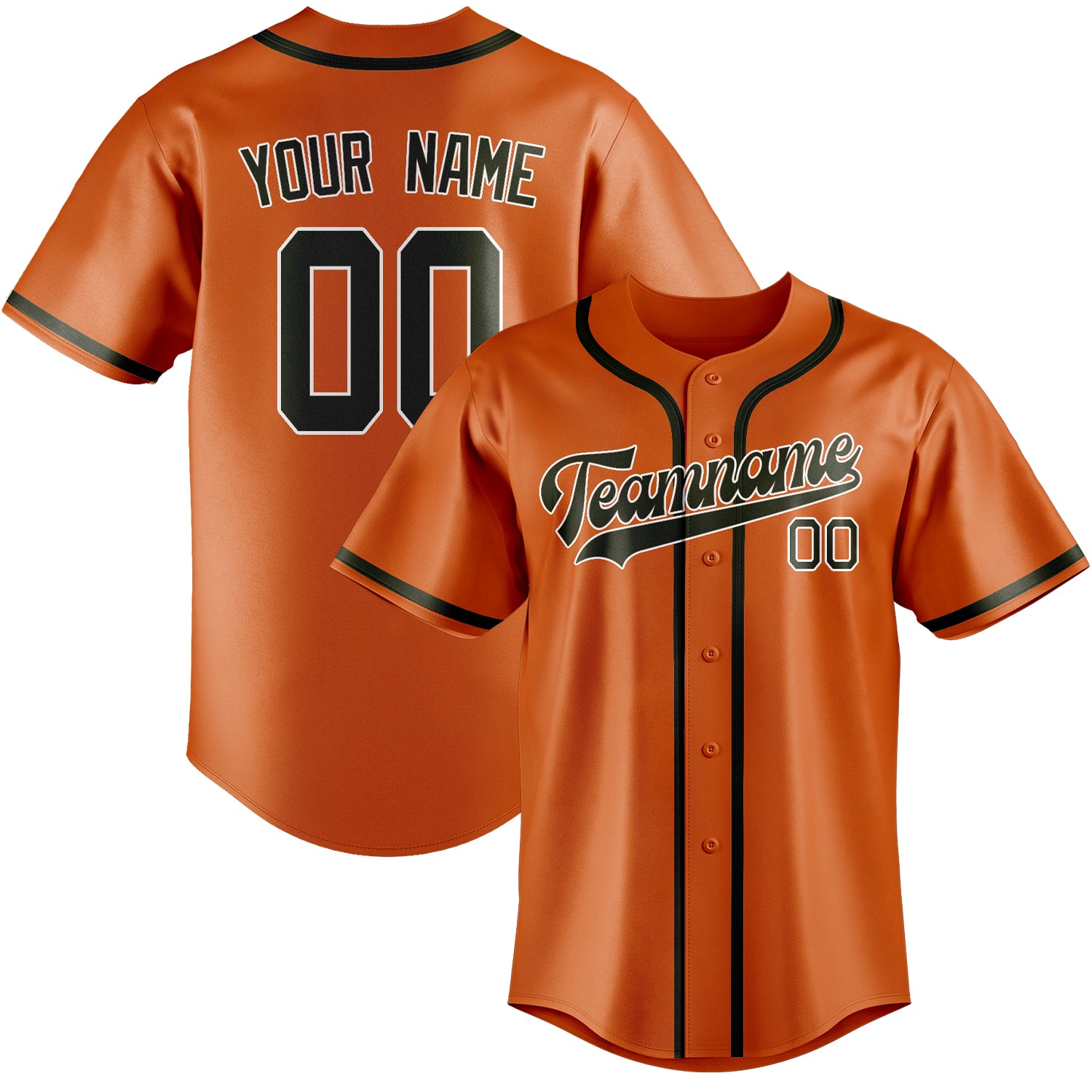 Custom Orange Olive Baseball Jersey