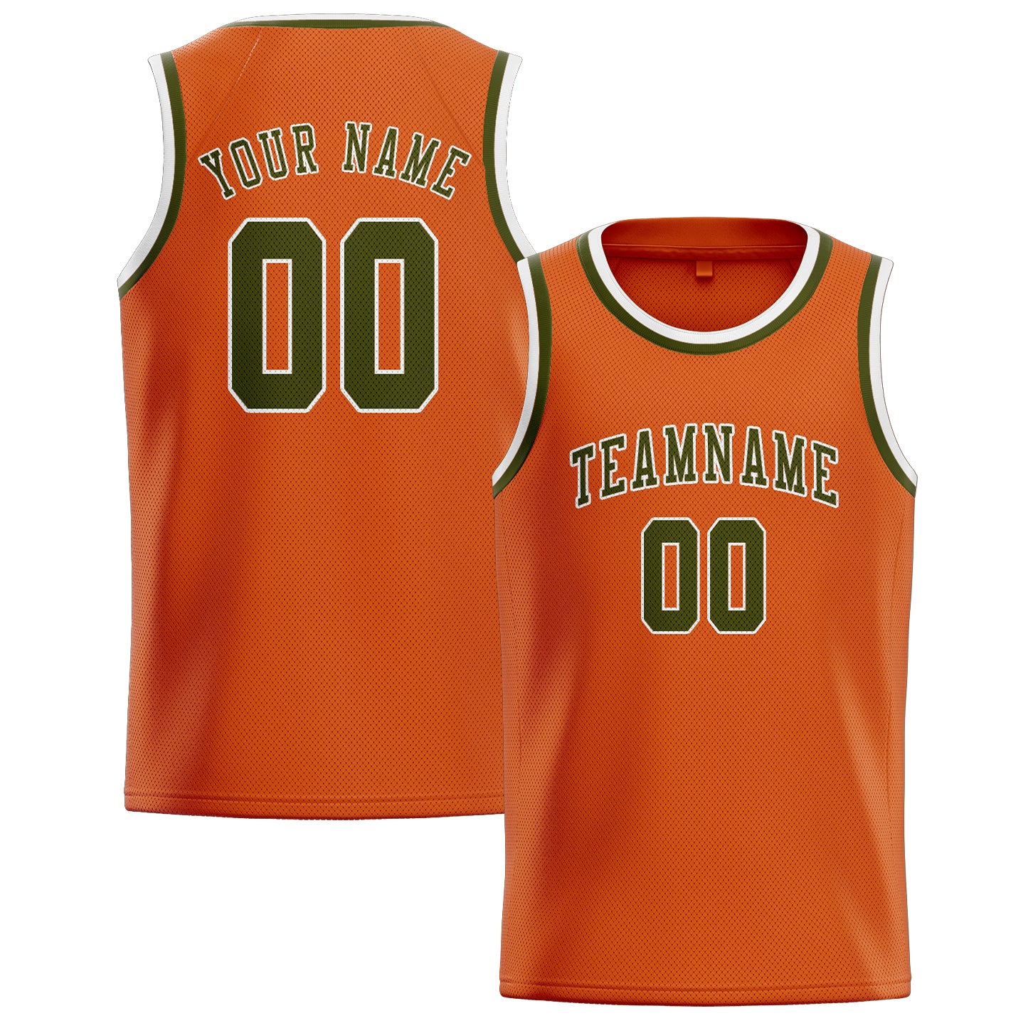 Custom Orange Olive Basketball Jersey