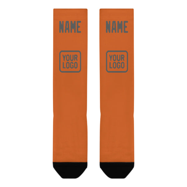 Custom Orange Dark Grey Knee-High Sock
