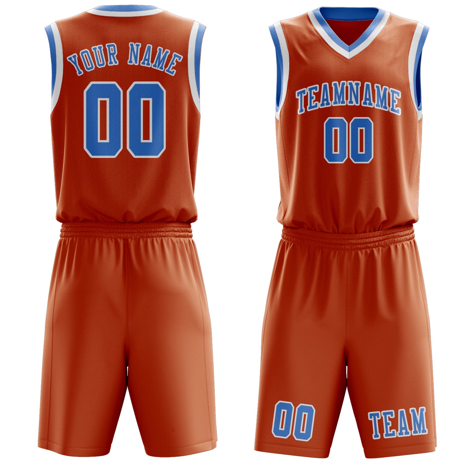 Custom Orange Light Blue Basketball Set