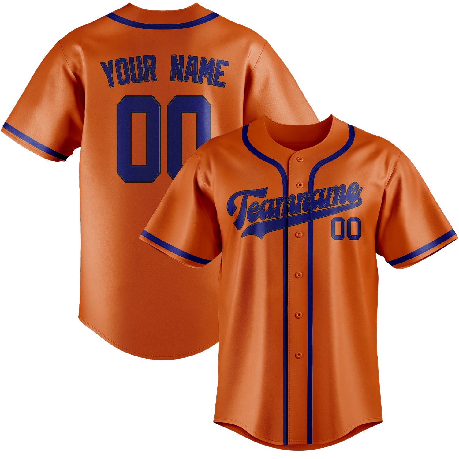 Custom Orange Sky Blue Baseball Jersey