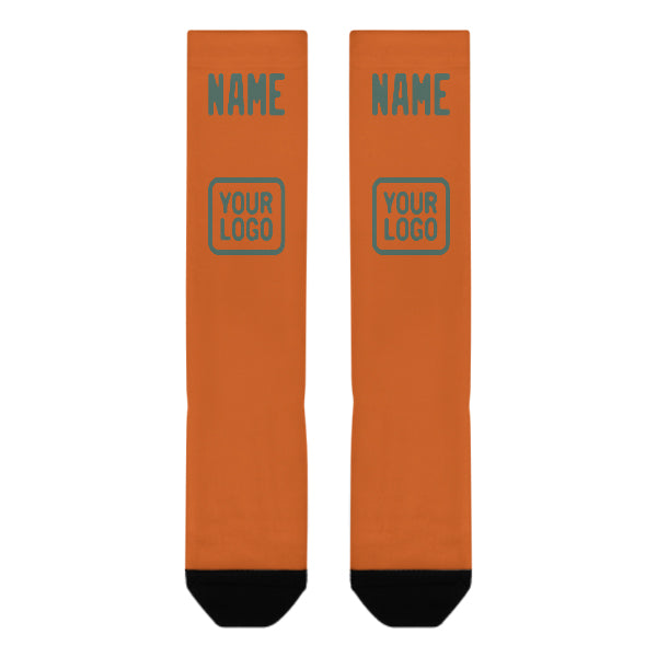 Custom Orange Blue Green Knee-High Sock