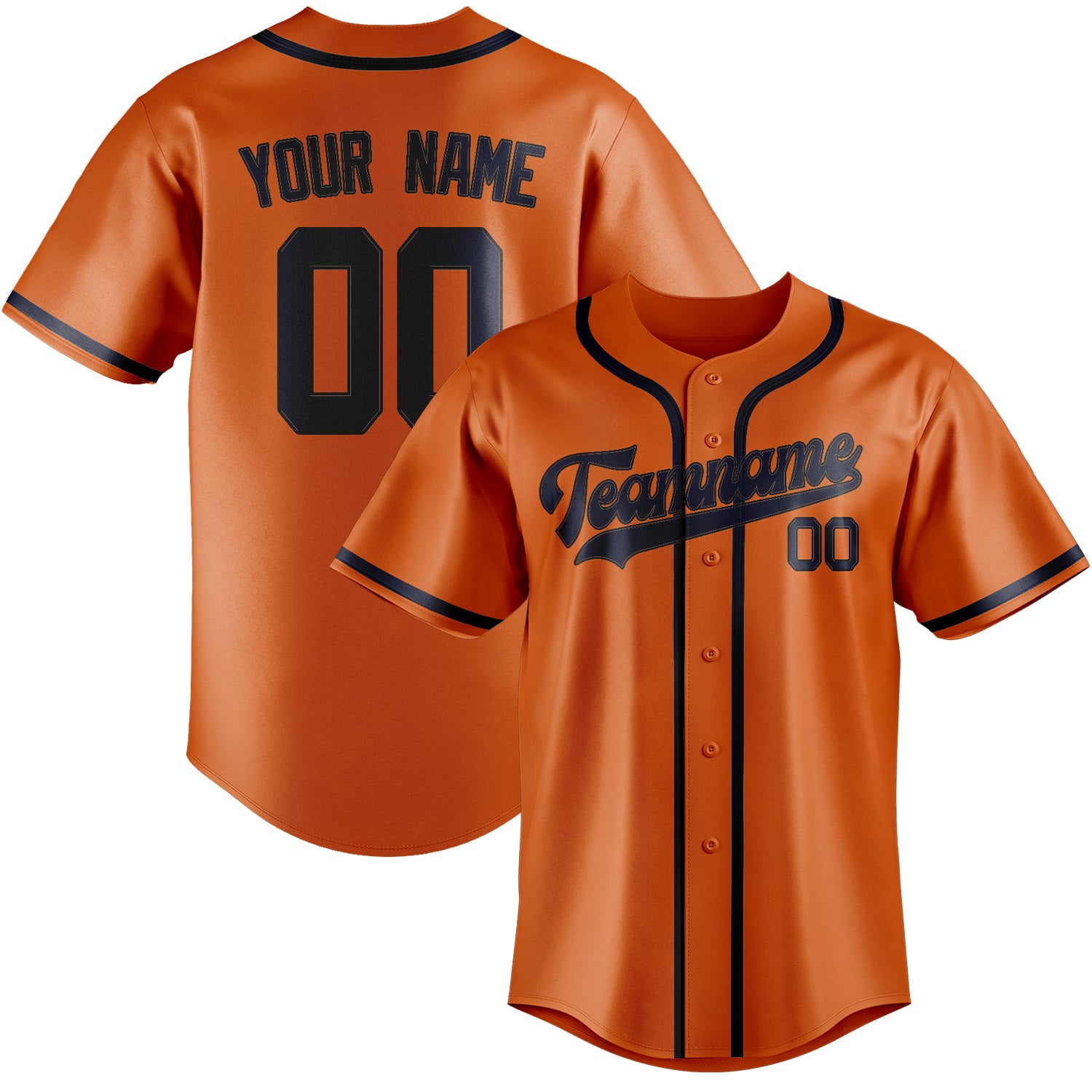 Custom Orange Navy Baseball Jersey