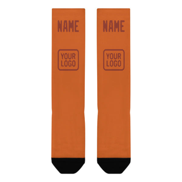 Custom Orange Coral Red Knee-High Sock