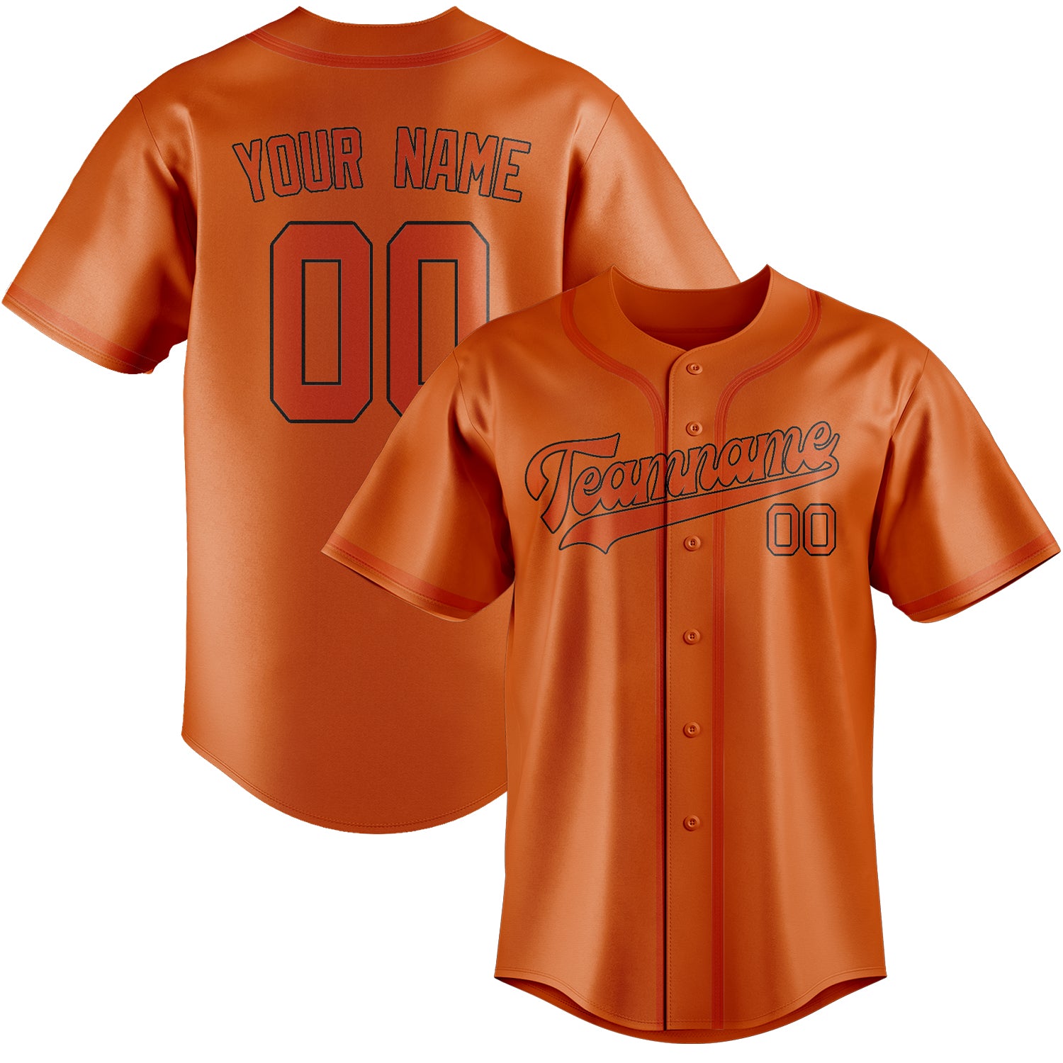 Custom Orange Orange Red Baseball Jersey