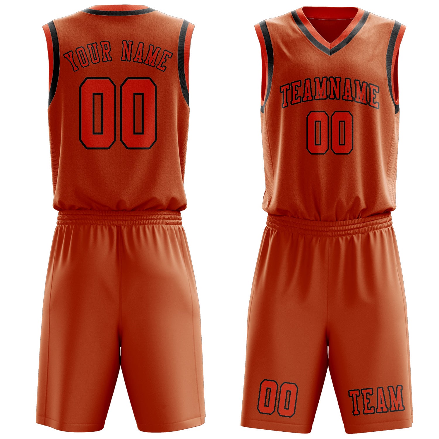Custom Orange Orange Red Basketball Set