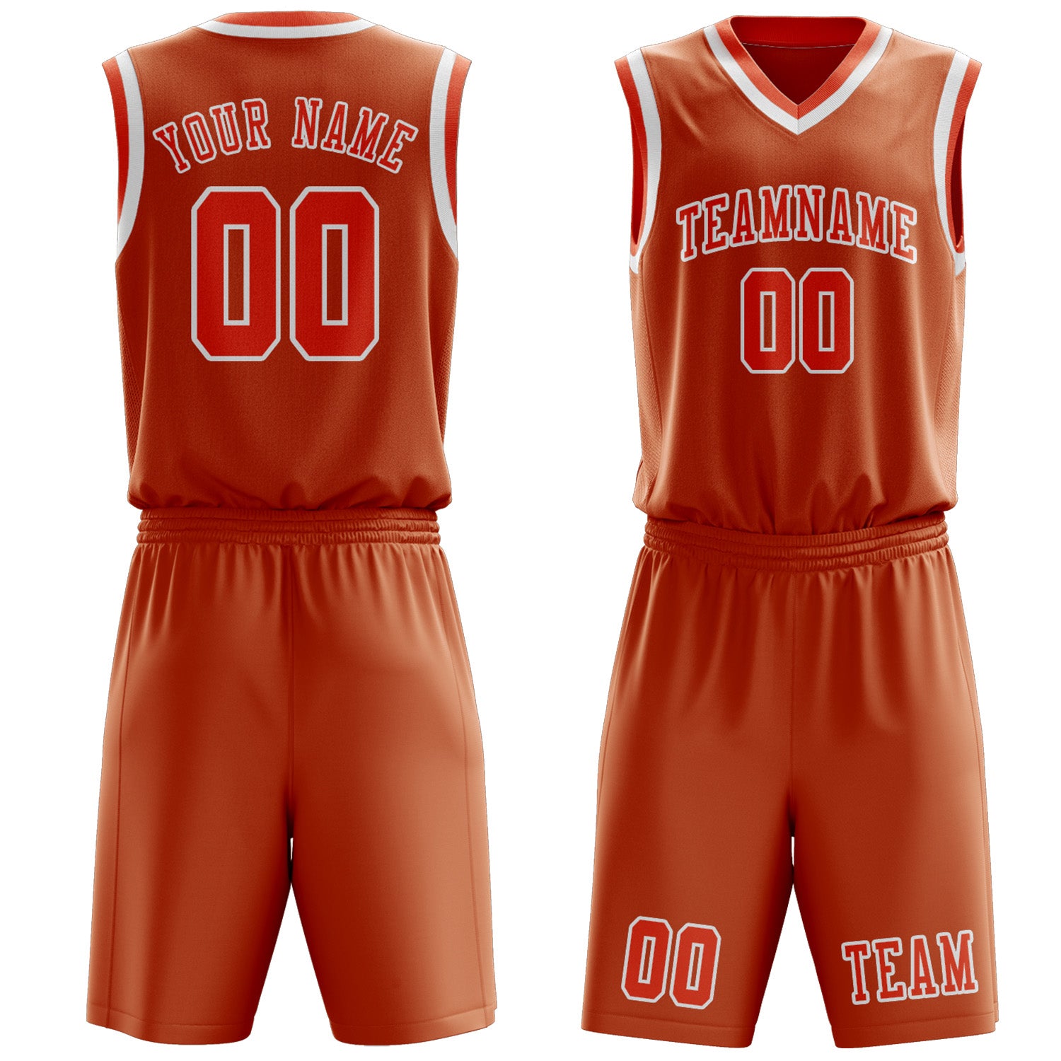Custom Orange Orange Red Basketball Set