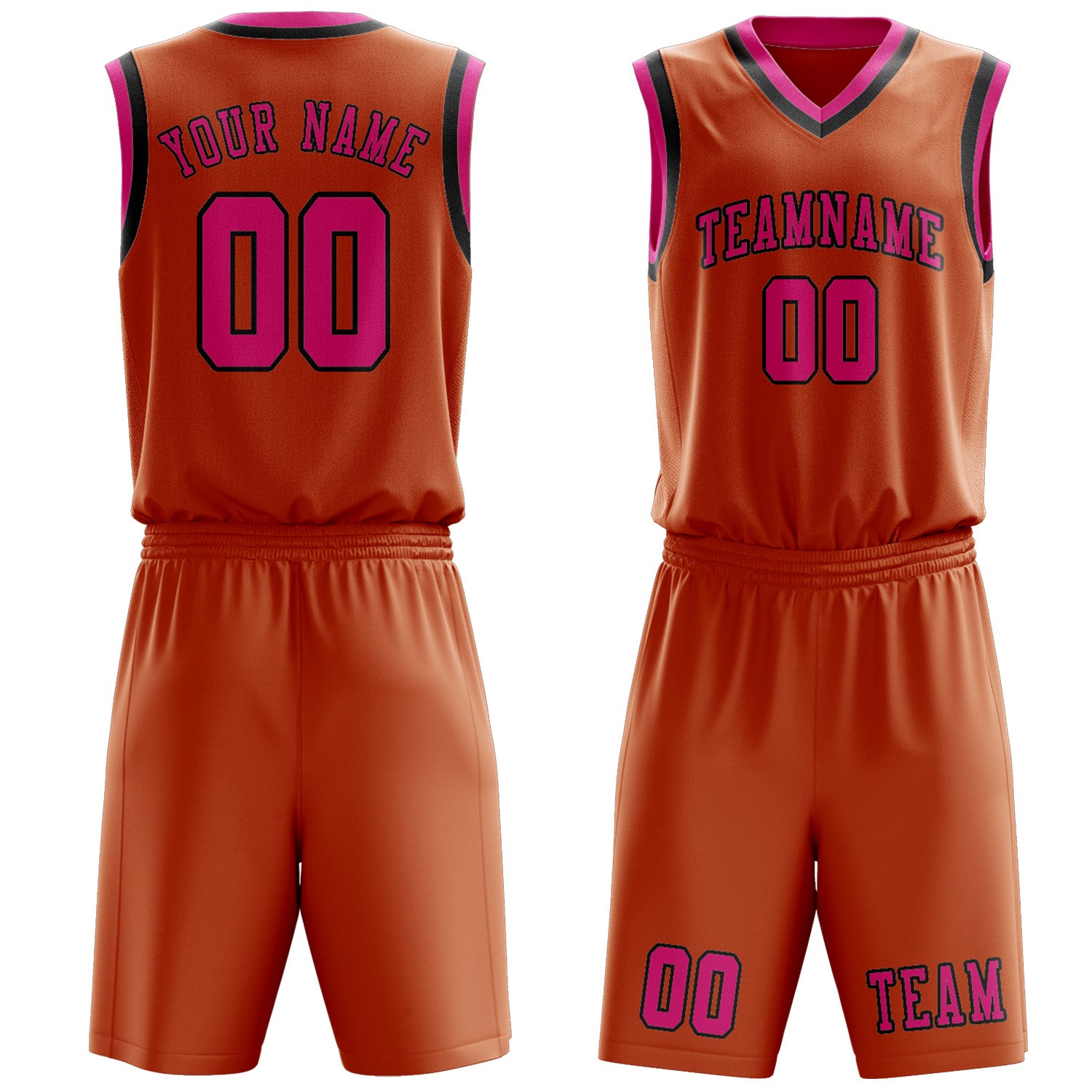 Custom Orange Pink Basketball Set