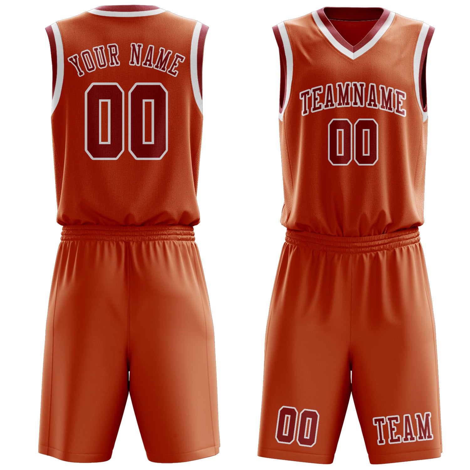 Custom Orange Red Basketball Set