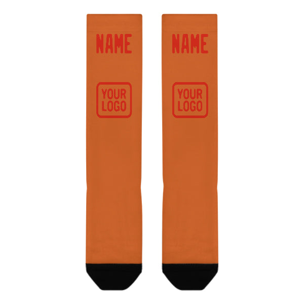 Custom Orange Orange Red Knee-High Sock