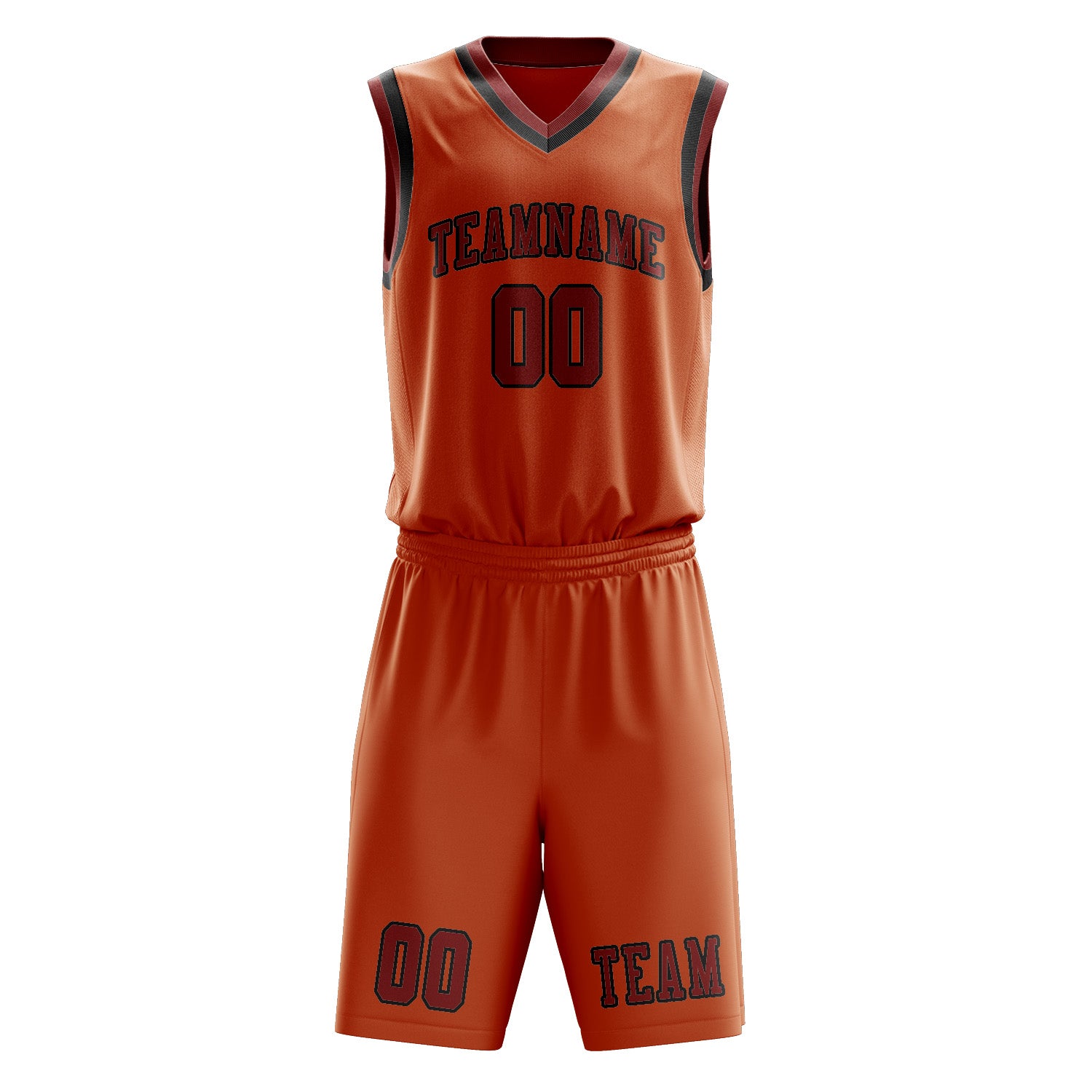Custom Orange Coral Red Basketball Set
