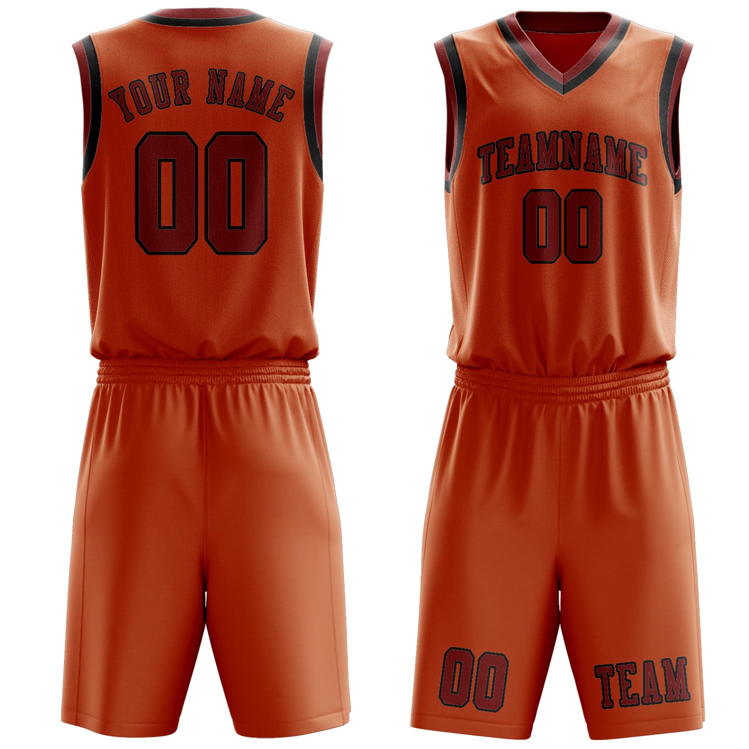 Custom Orange Coral Red Basketball Set