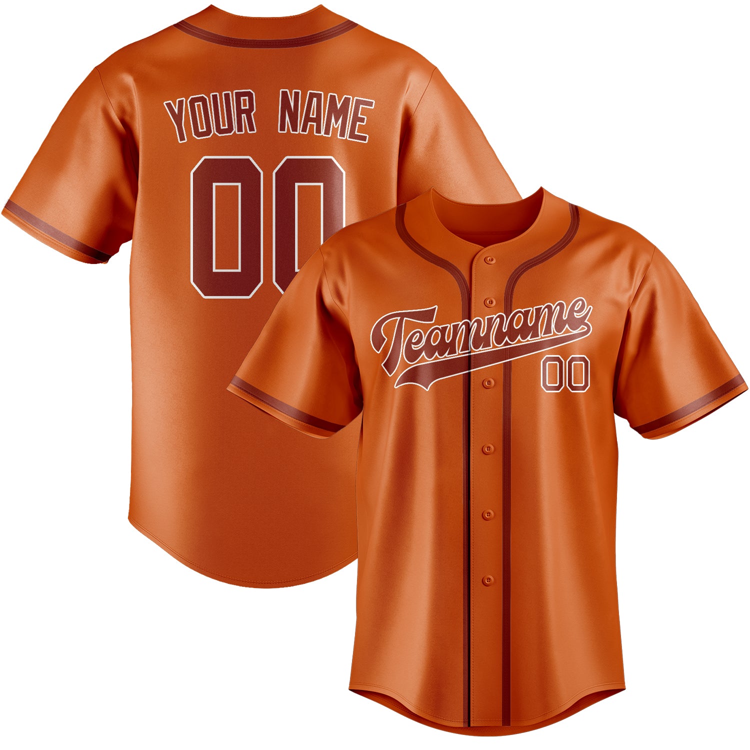 Custom Orange Coral Red Baseball Jersey