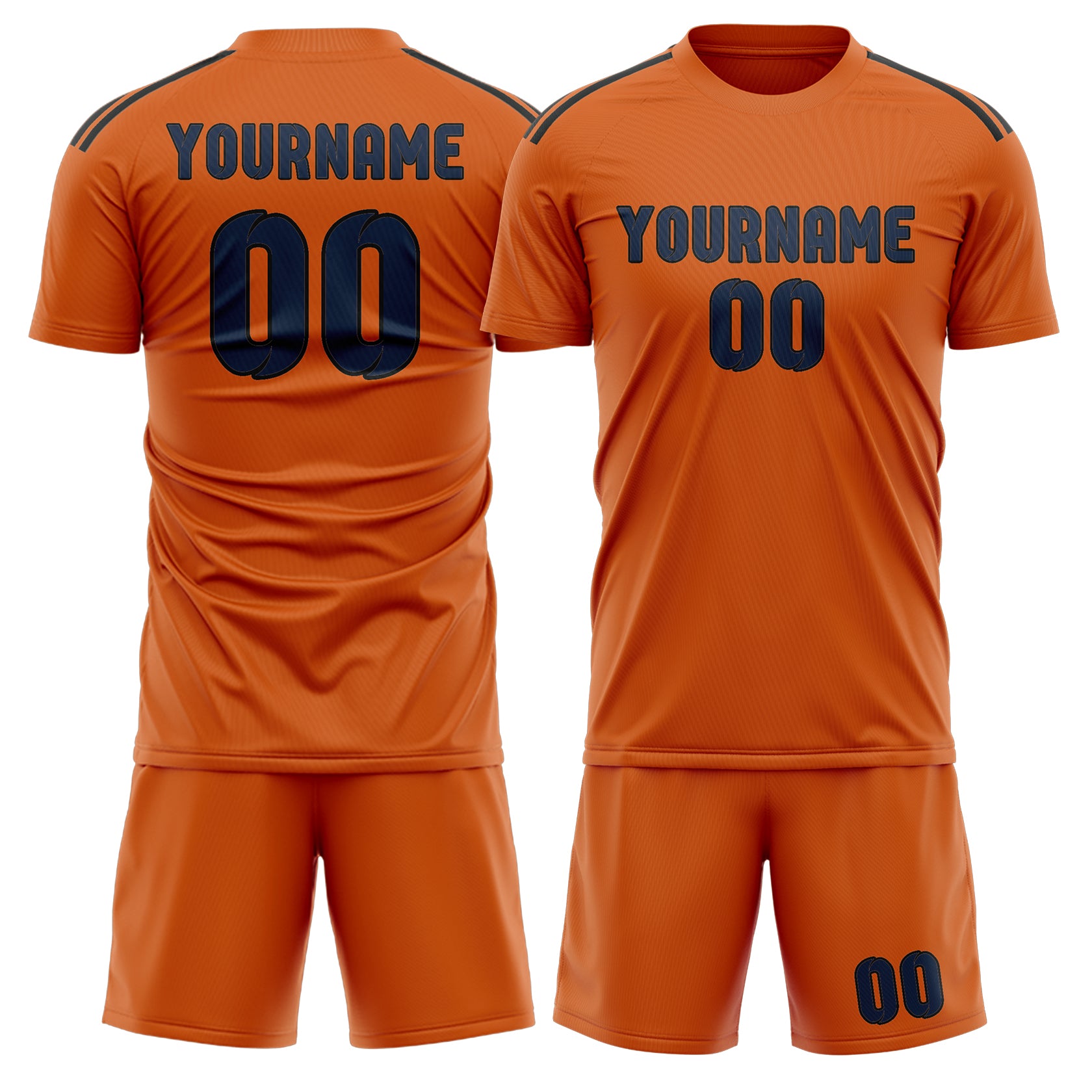 Custom Orange Blue Soccer Set