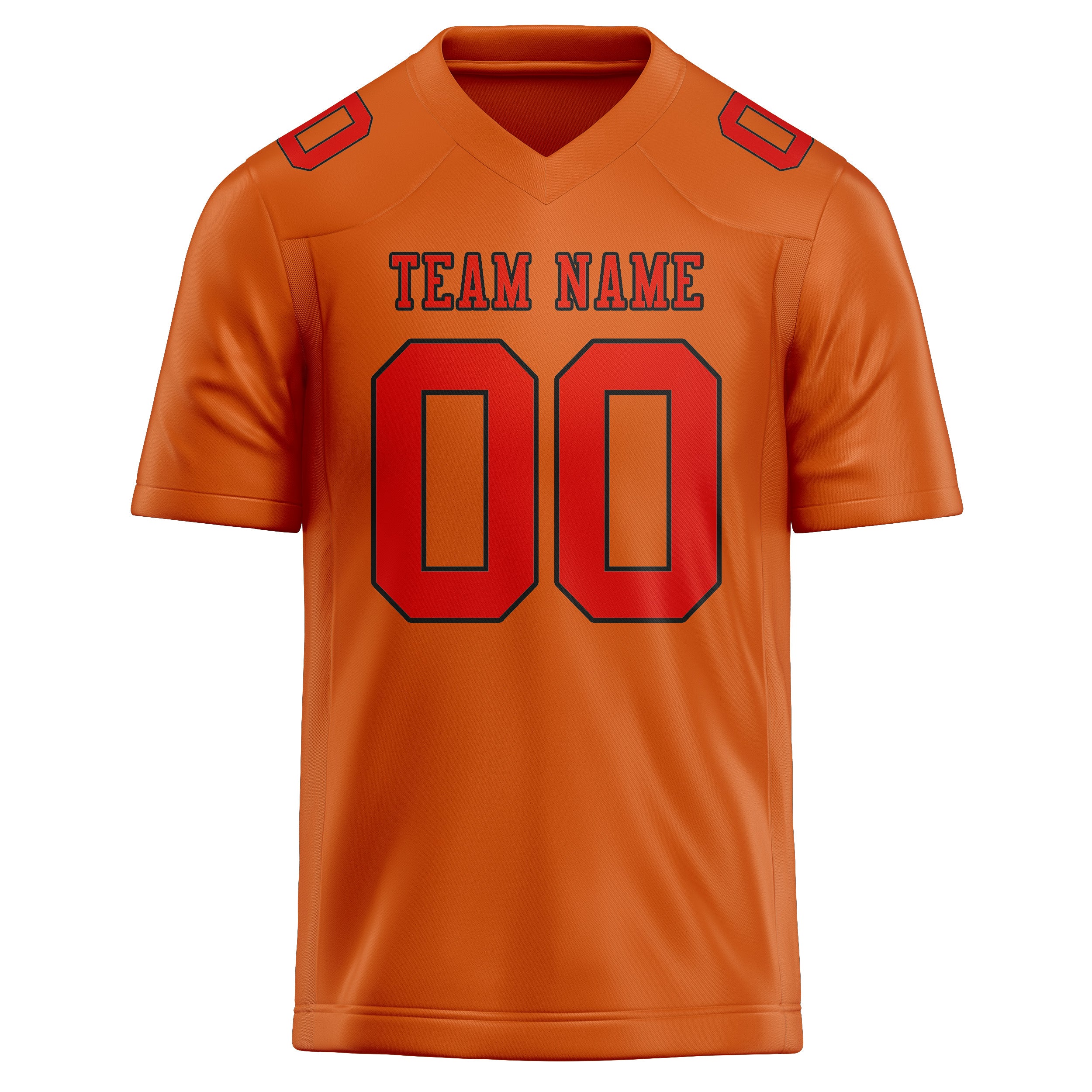 Custom Orange Orange Red Football Jersey