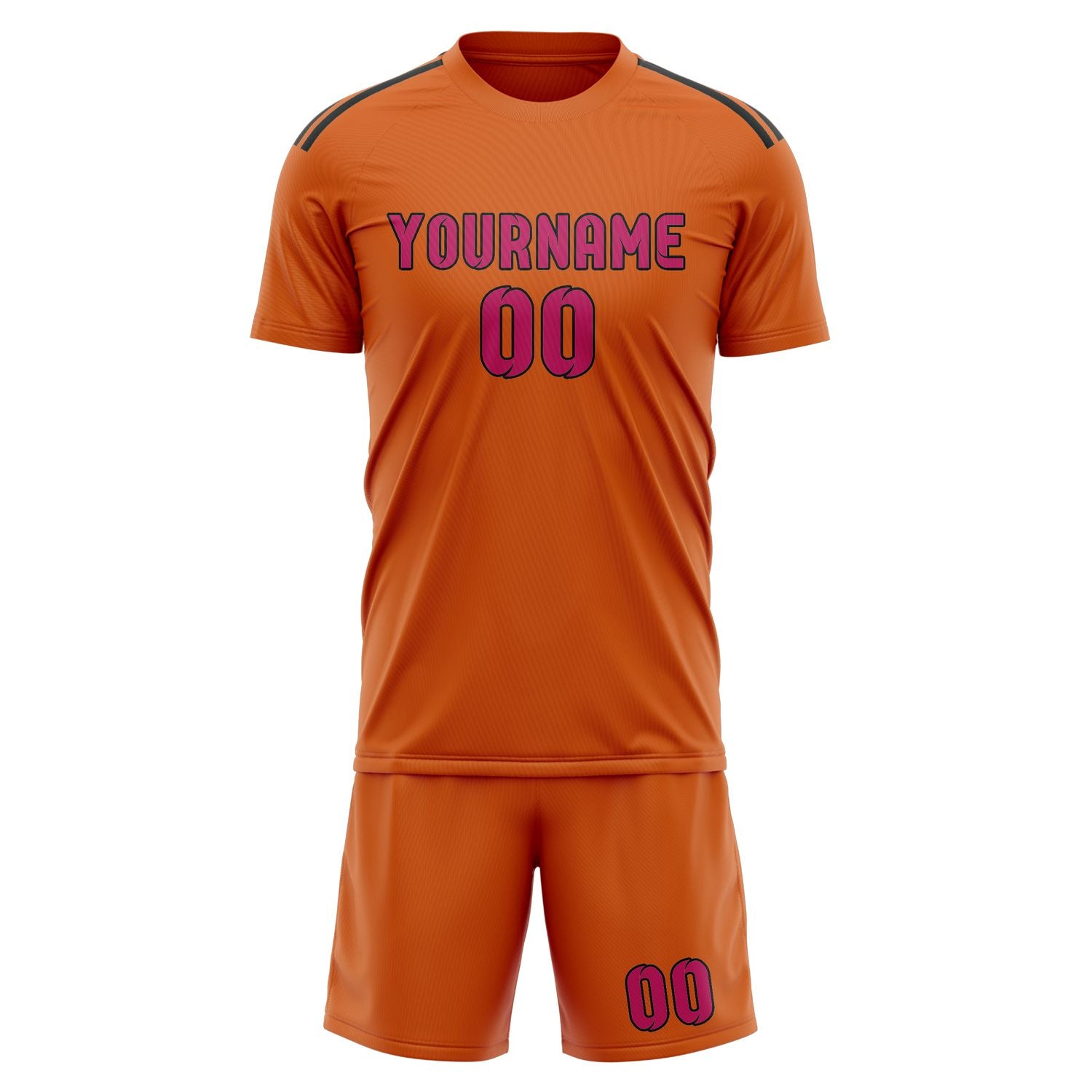Custom Orange Pink Soccer Set