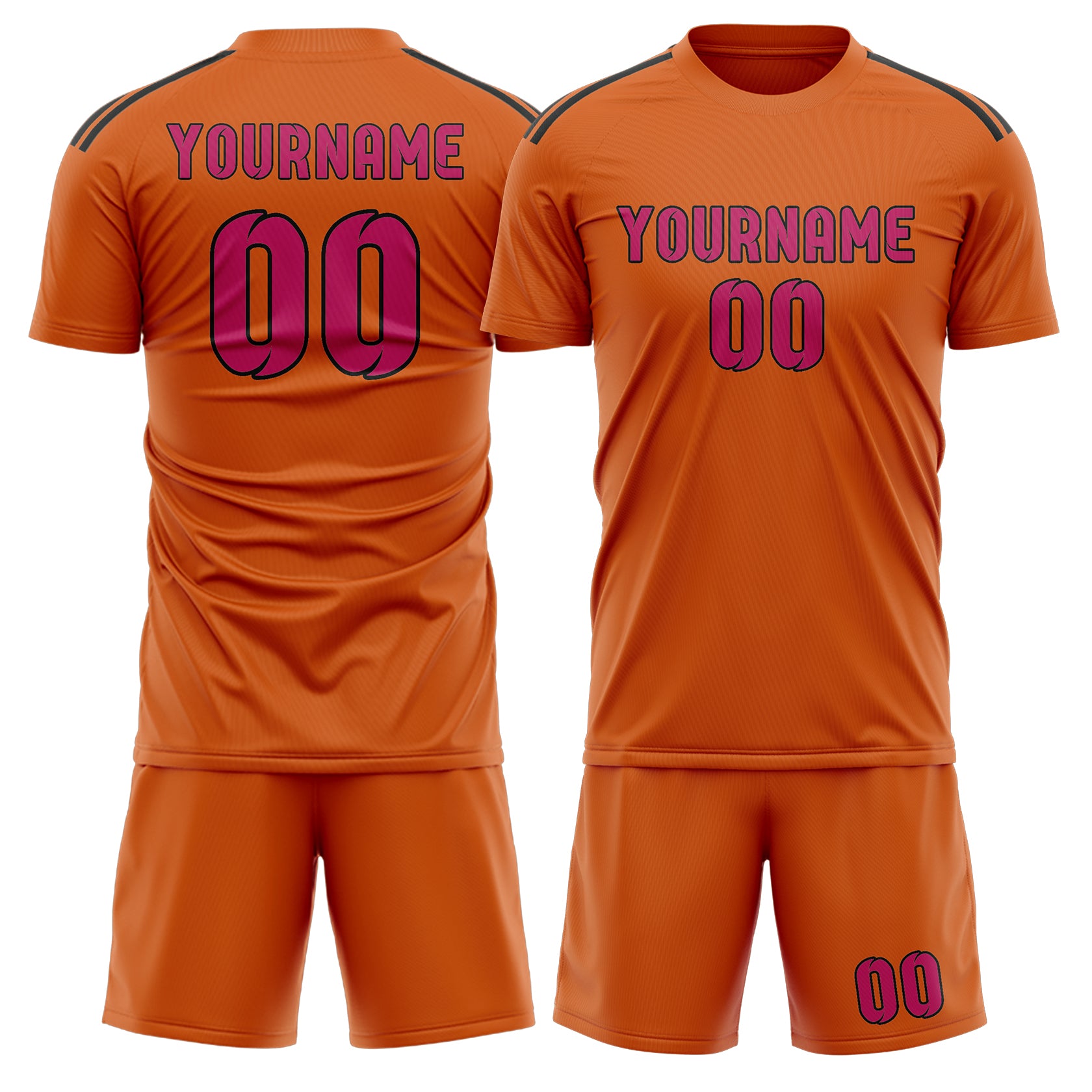 Custom Orange Pink Soccer Set
