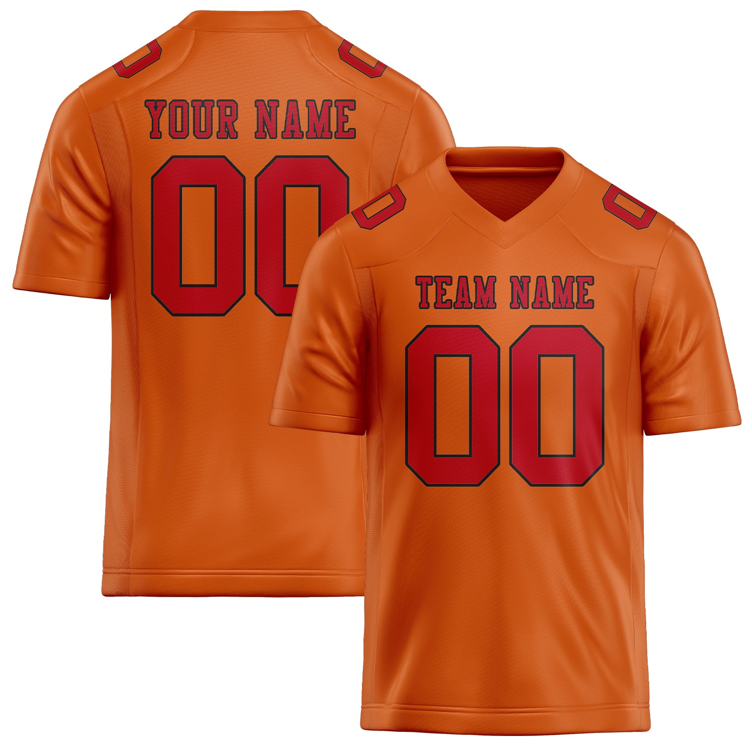Custom Orange Red Football Jersey