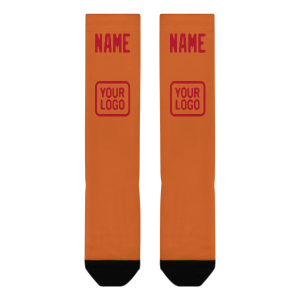 Custom Orange Red Knee-High Sock