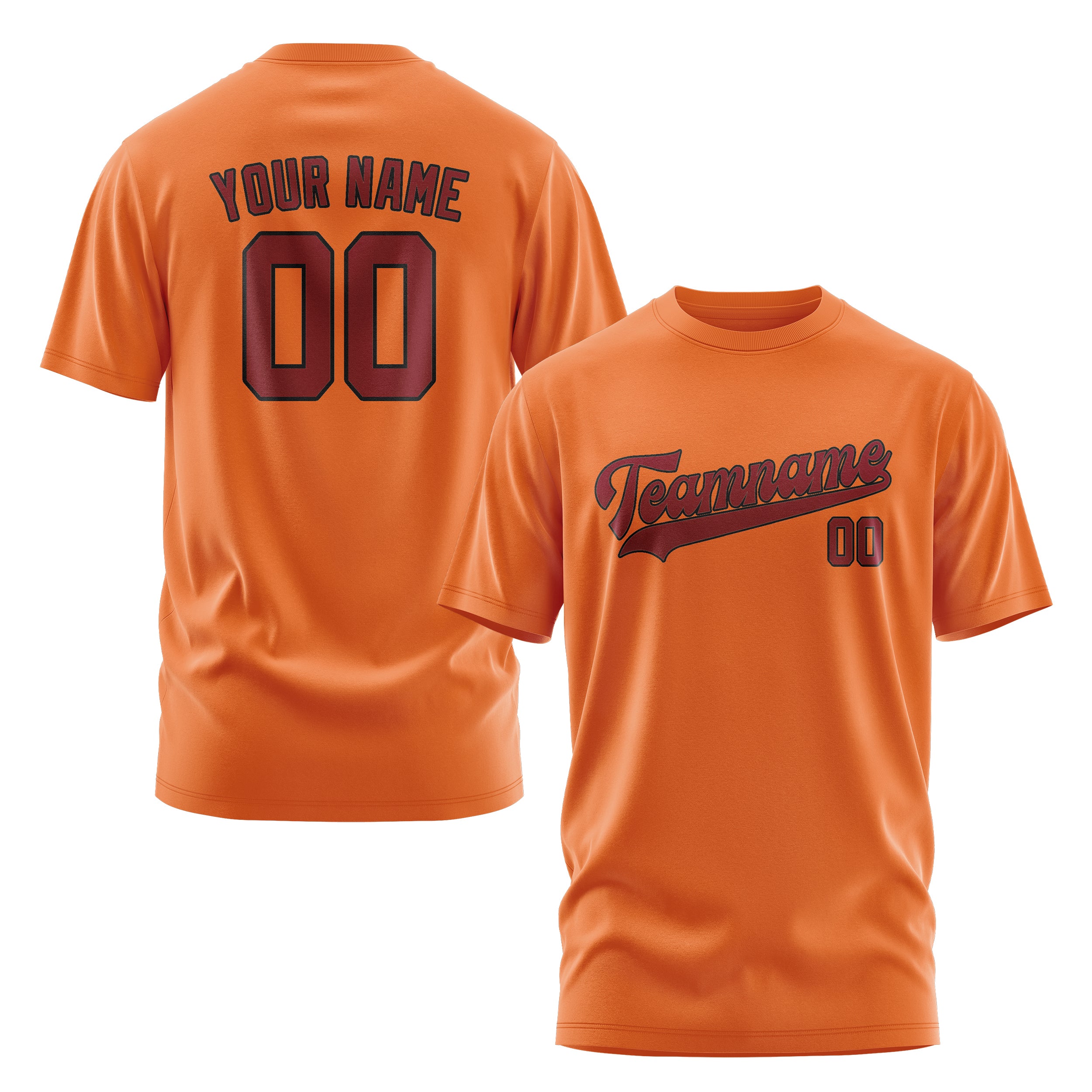 Custom Orange Crimson Red T-Shirt