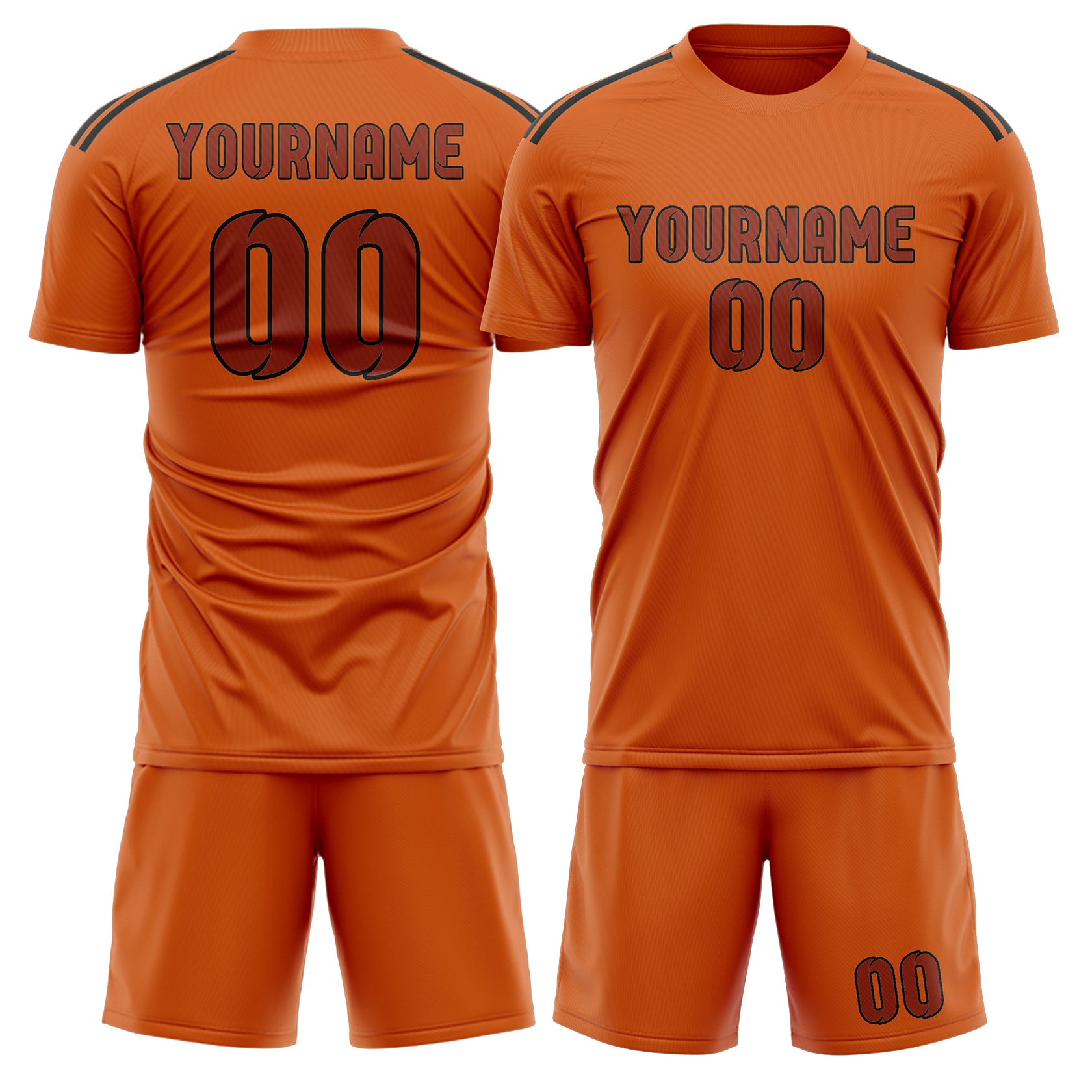 Custom Orange Coral Red Soccer Set