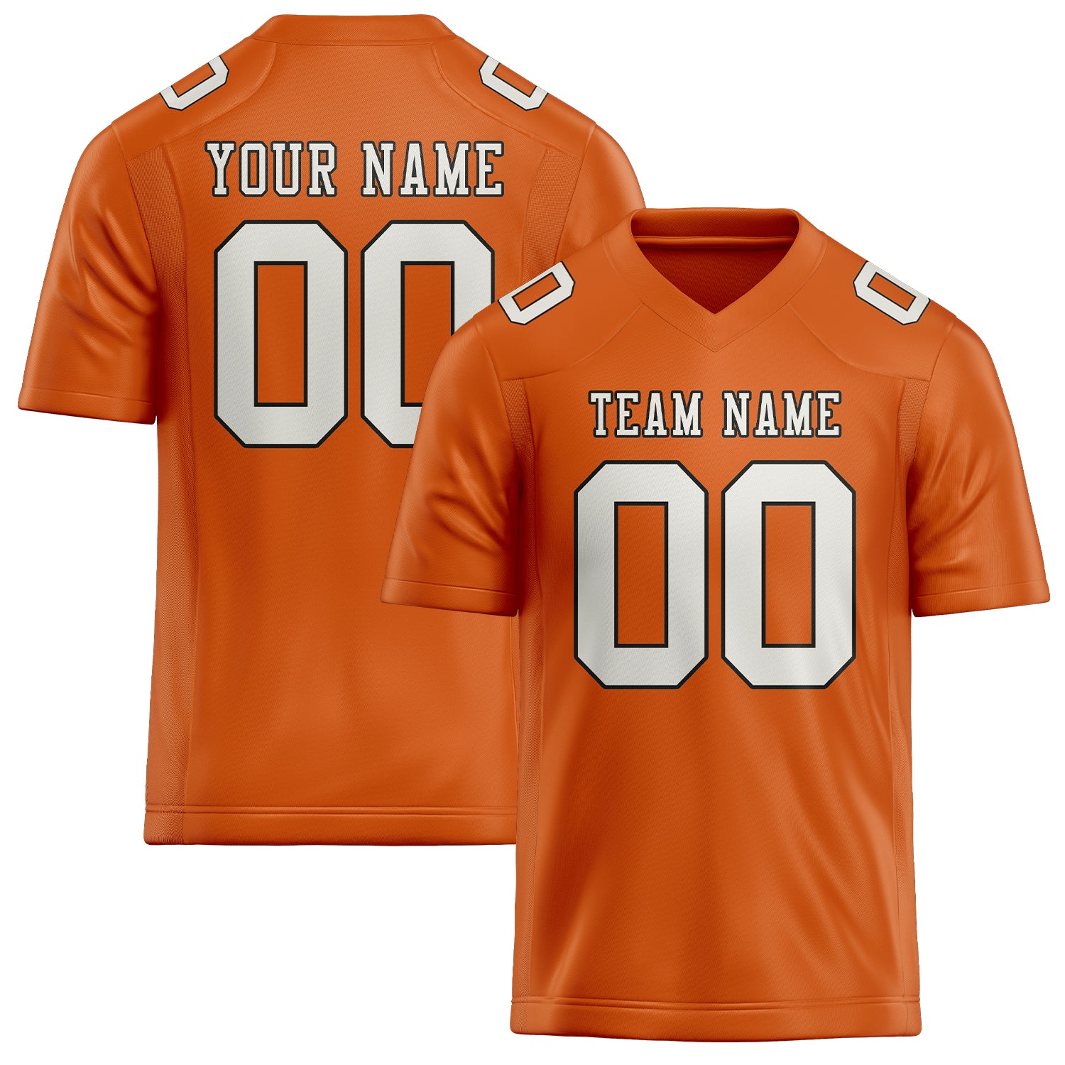 Custom Orange White Football Jersey