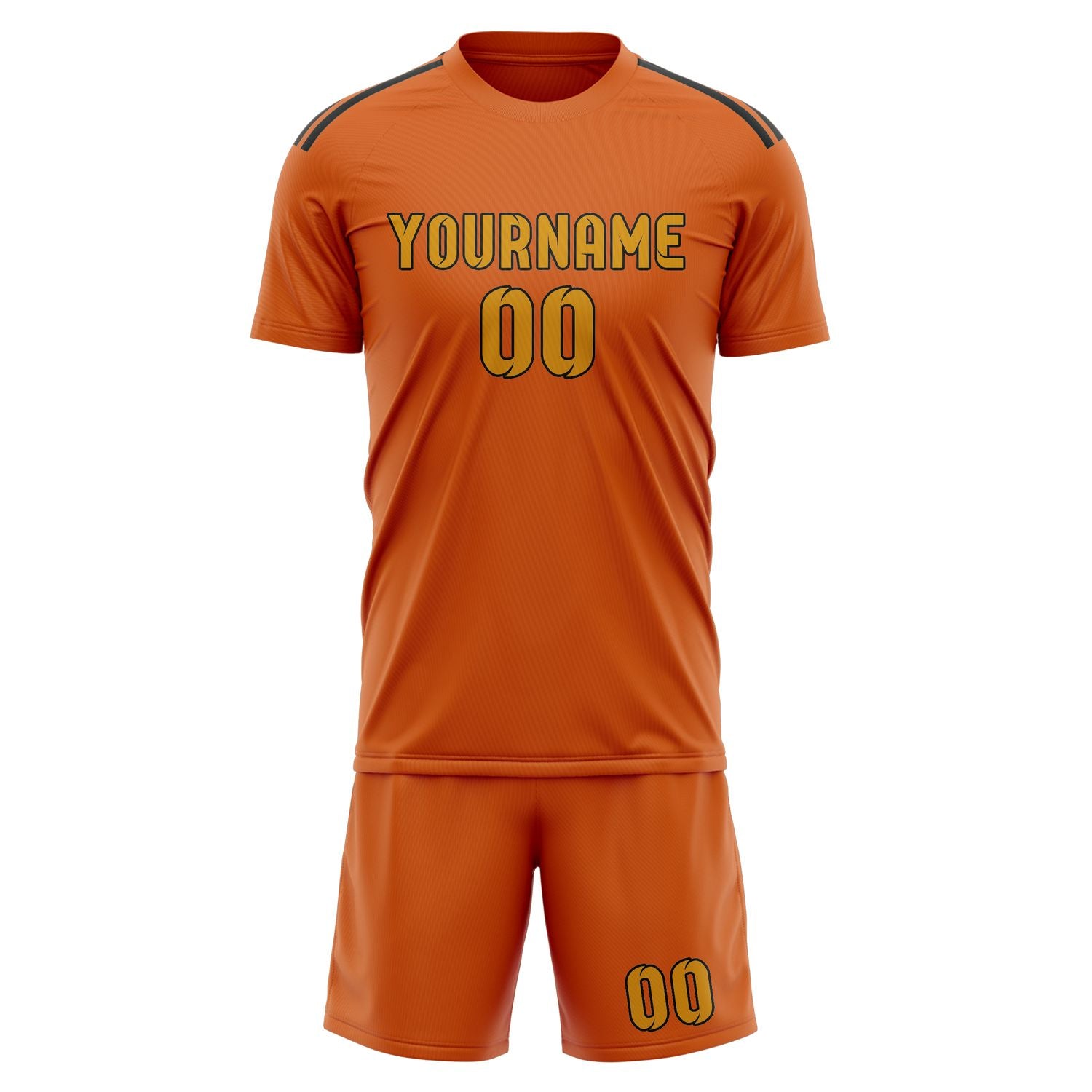 Custom Orange Yellow Soccer Set