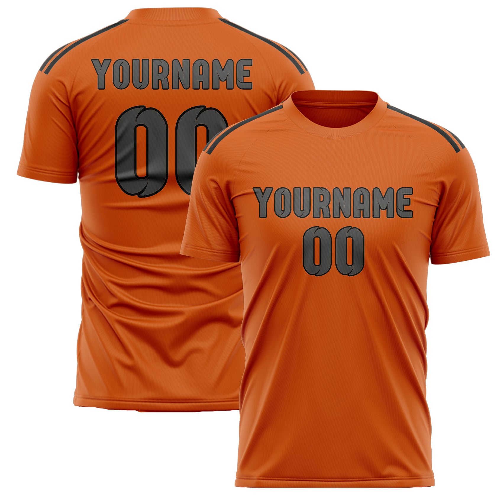 Custom Orange Dark Grey Soccer Jersey
