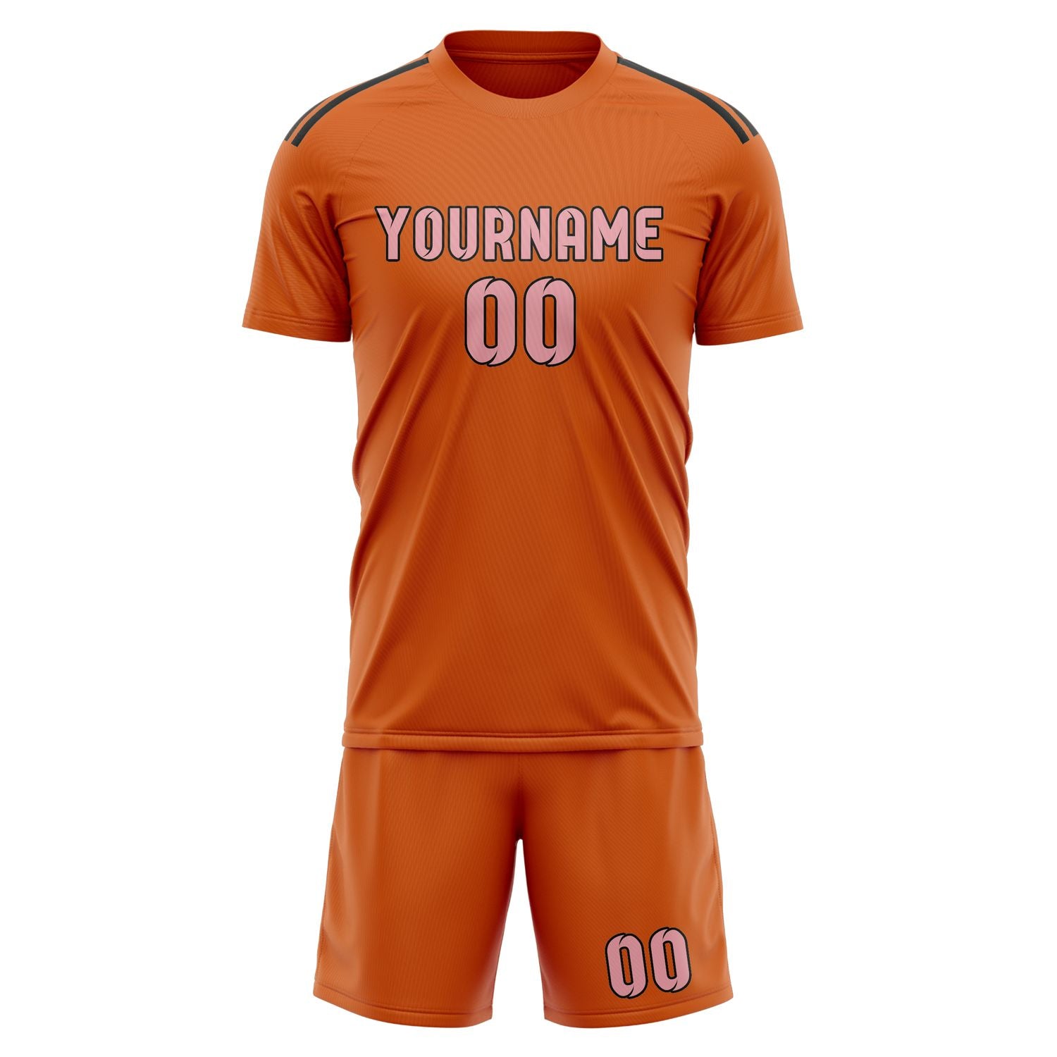 Custom Orange Light Pink Soccer Set