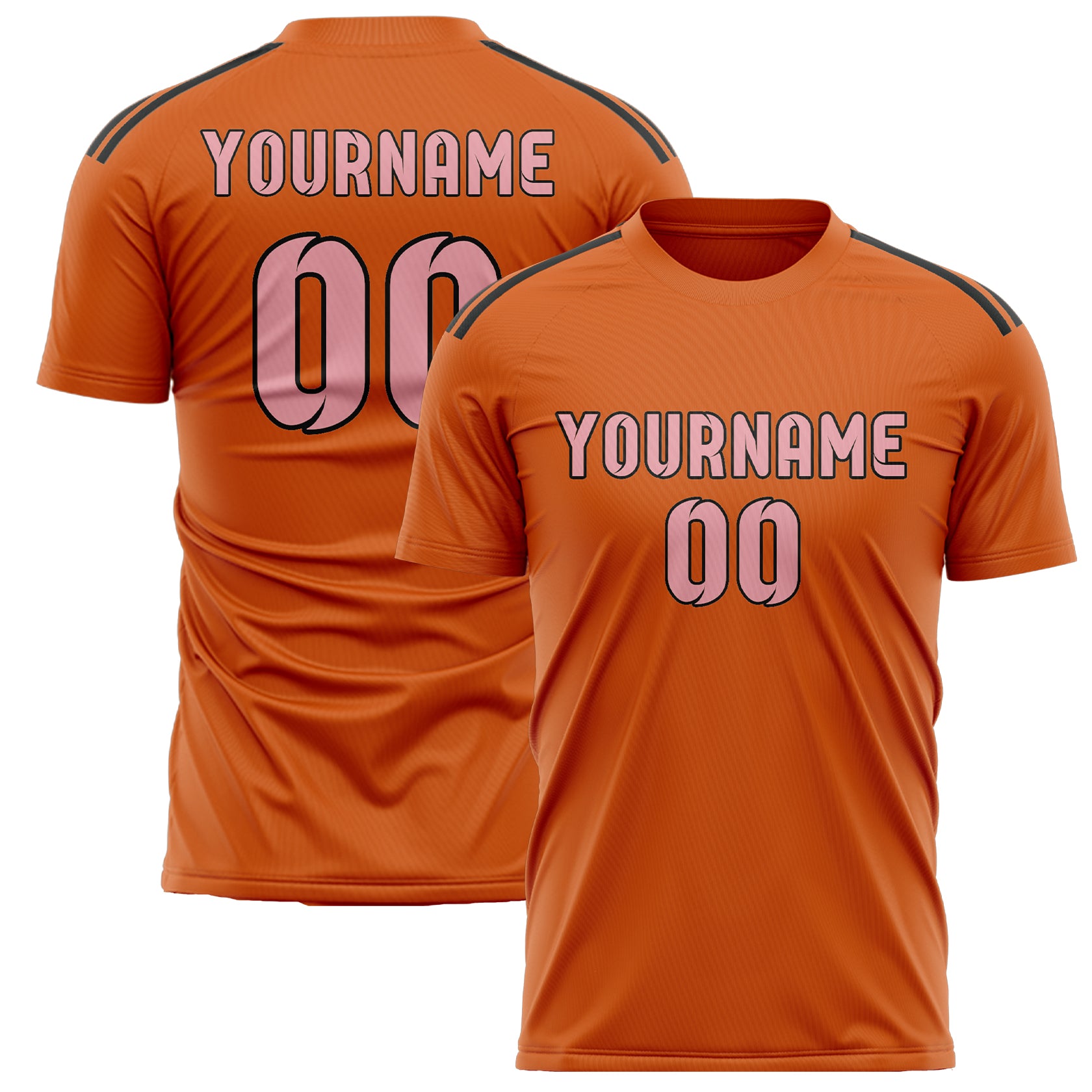 Custom Orange Light Pink Soccer Jersey