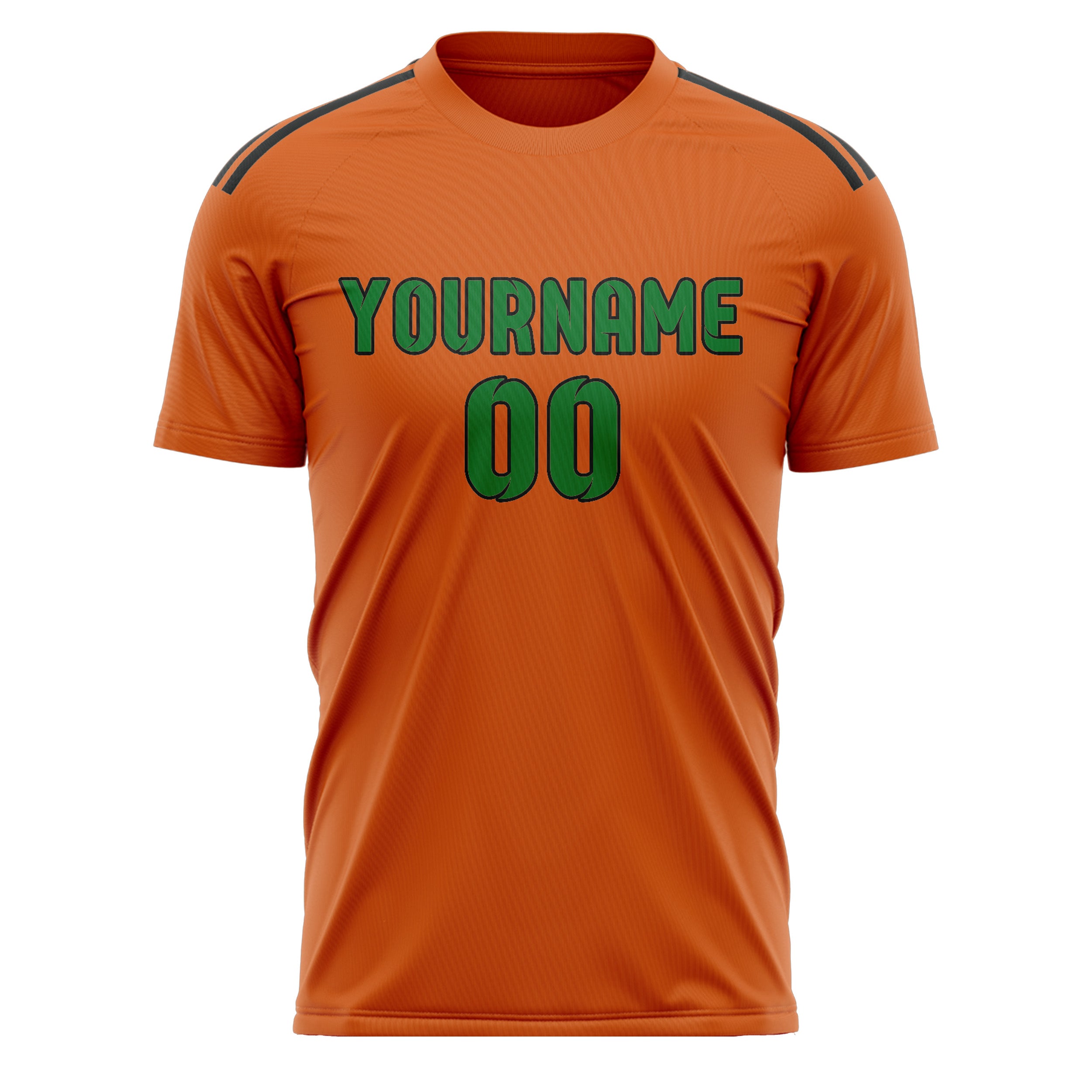 Custom Orange Emerald Green Soccer Jersey