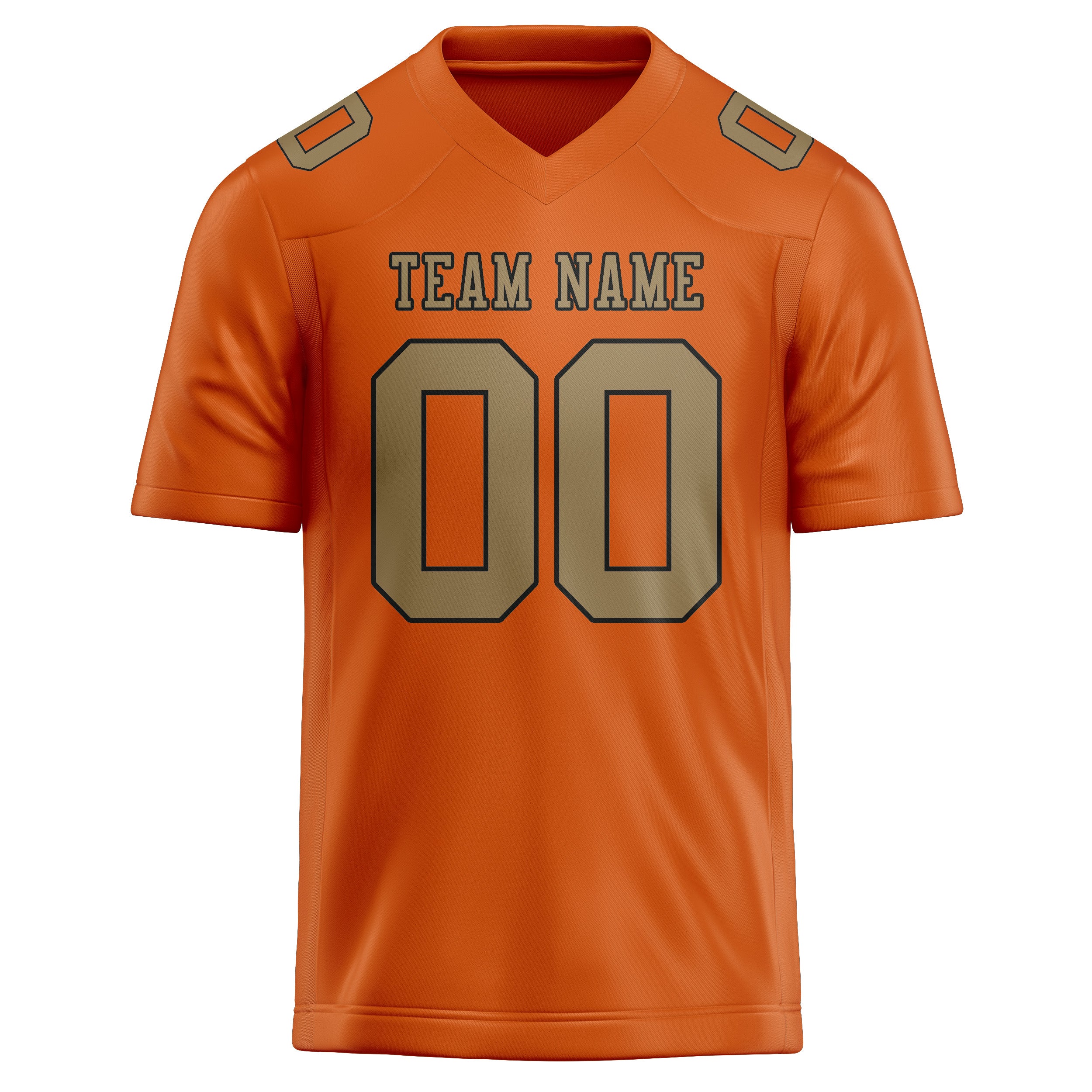 Custom Orange Light Khaki Football Jersey