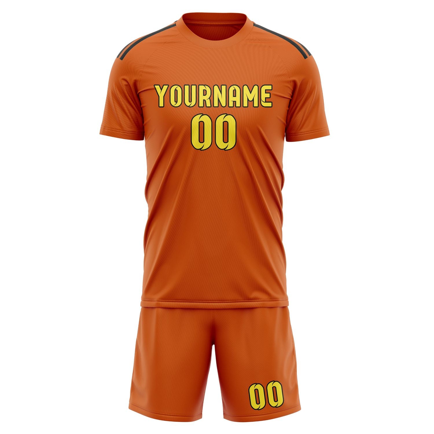 Custom Orange Light Yellow Soccer Set