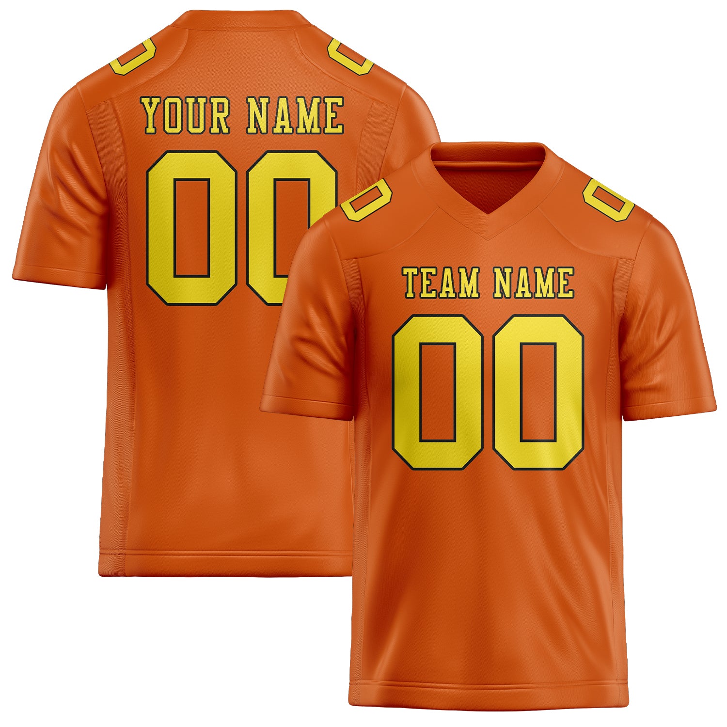 Custom Orange Light Yellow Football Jersey