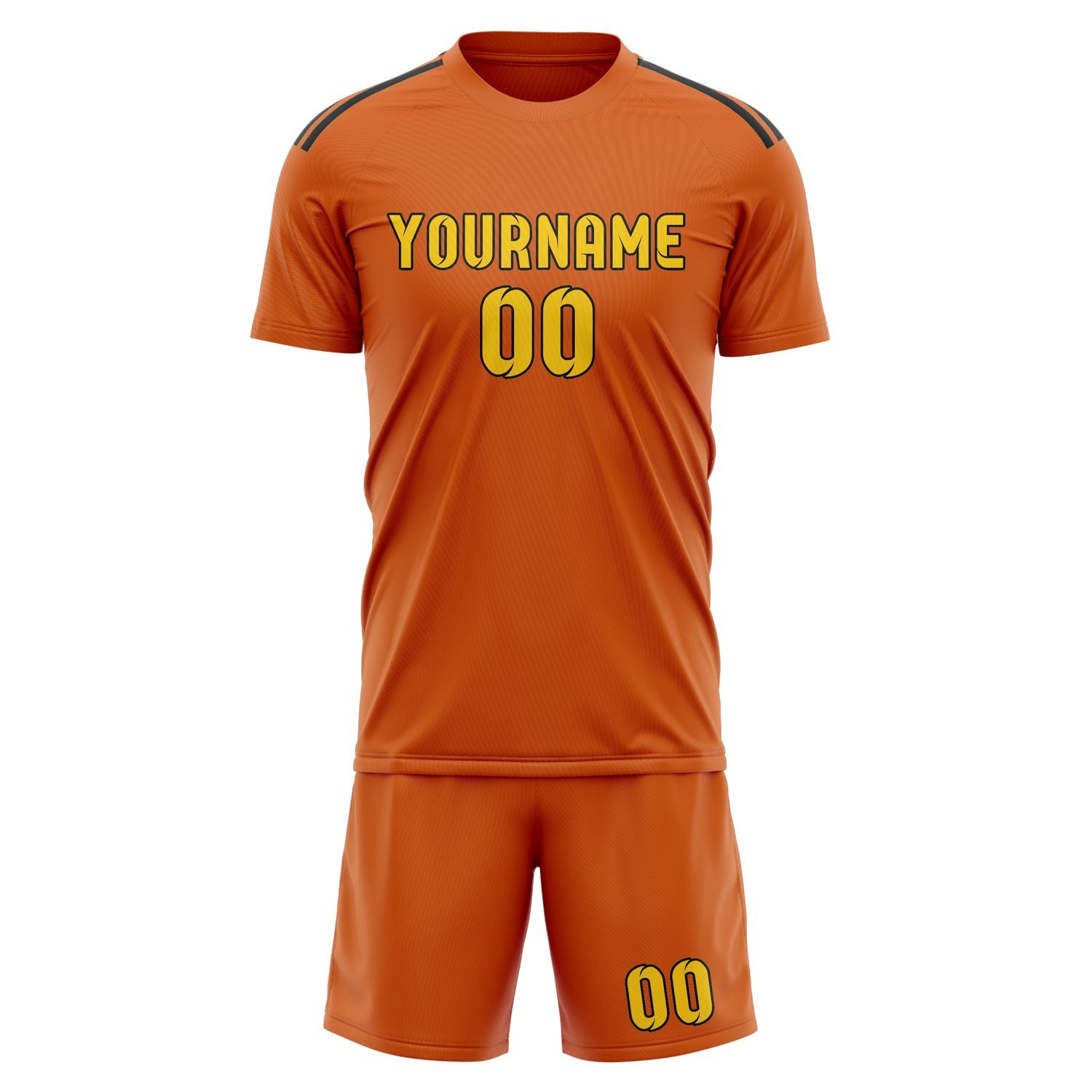 Custom Orange Gold Soccer Set
