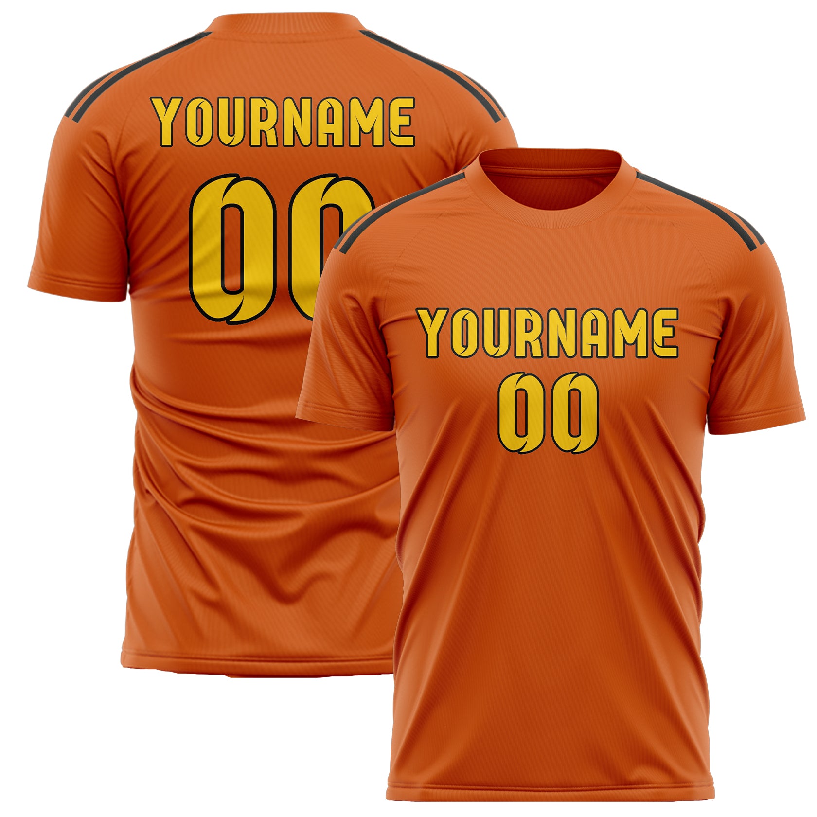 Custom Orange Gold Soccer Jersey