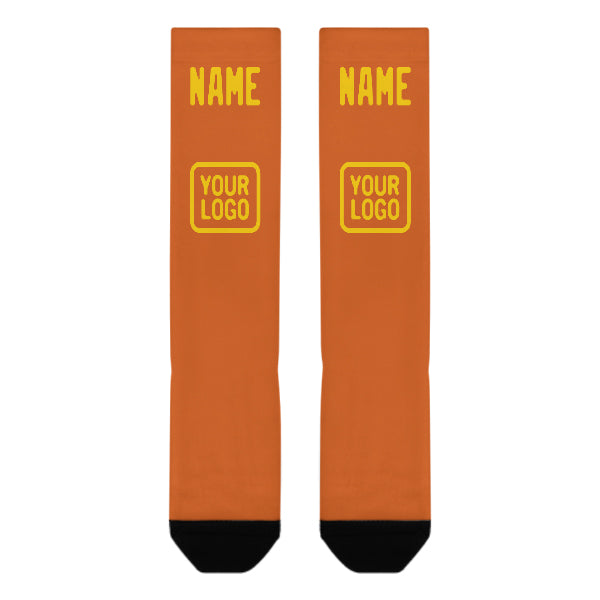 Custom Orange Gold Knee-High Sock